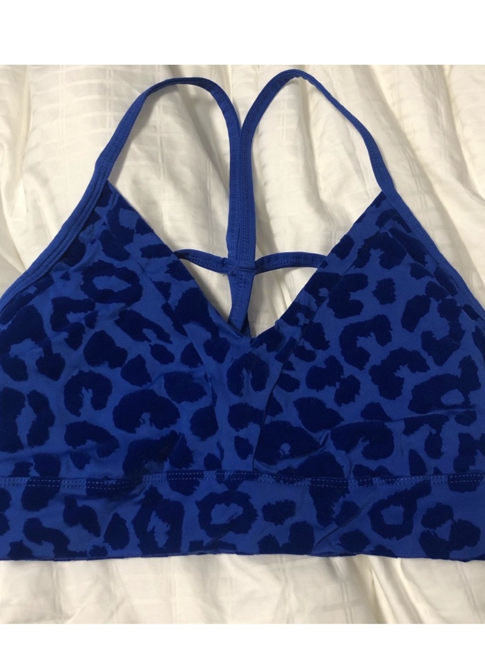 Balance Athletica Royal Blue Leopard Strappy Sports Bra